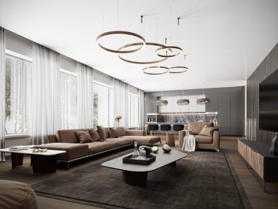 Beautiful living room with freshly painted ceiling by Hartman Painting